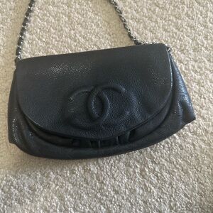 Chanel Black Classic Leather Shoulder Bag